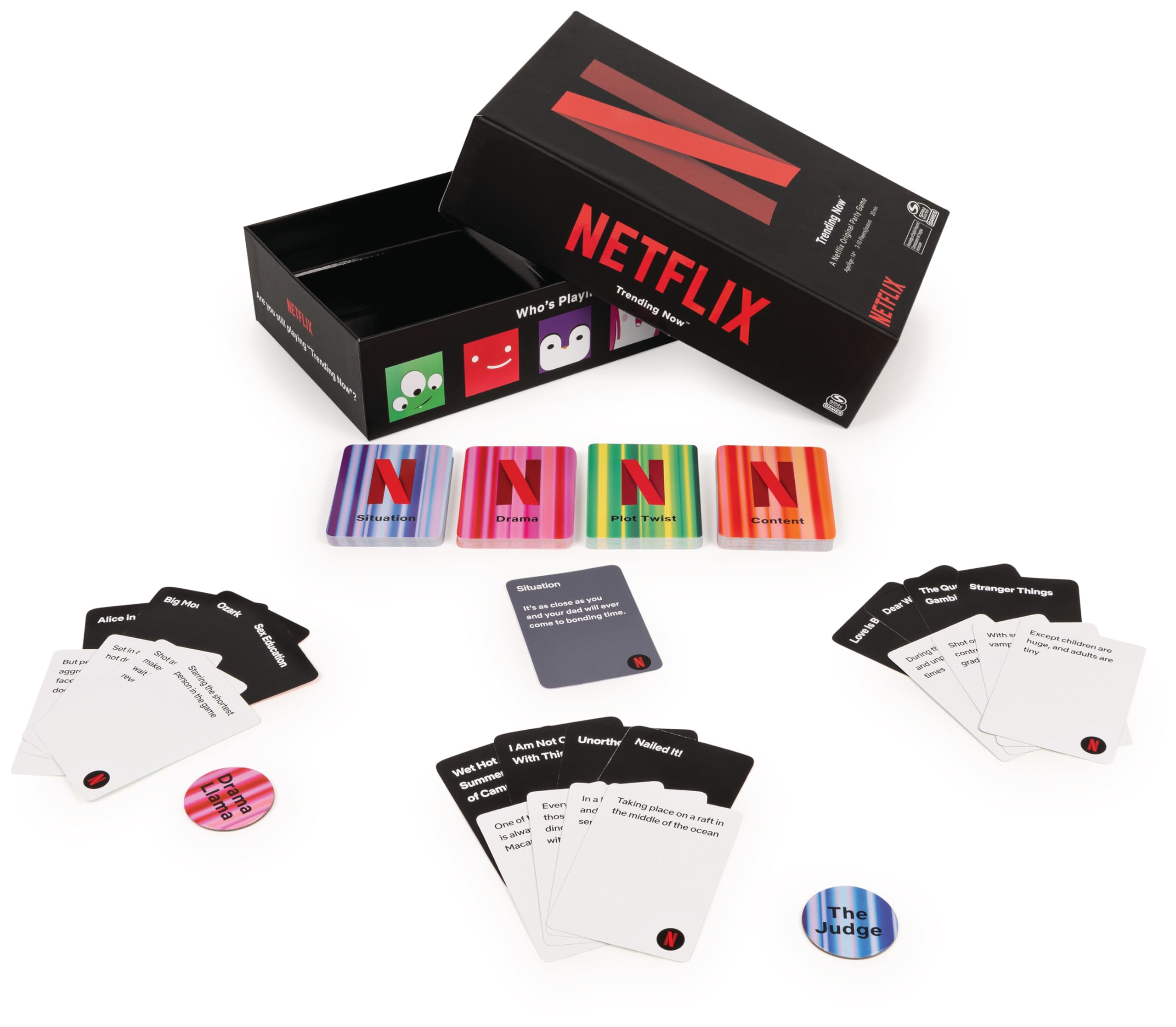 Netflix, uno de los juegos de ta mesa más populares con divertidos contenidos de las series de televisión más queridas de Netflix, para familias, adolescentes y adultos de 14 años en adelante, juego