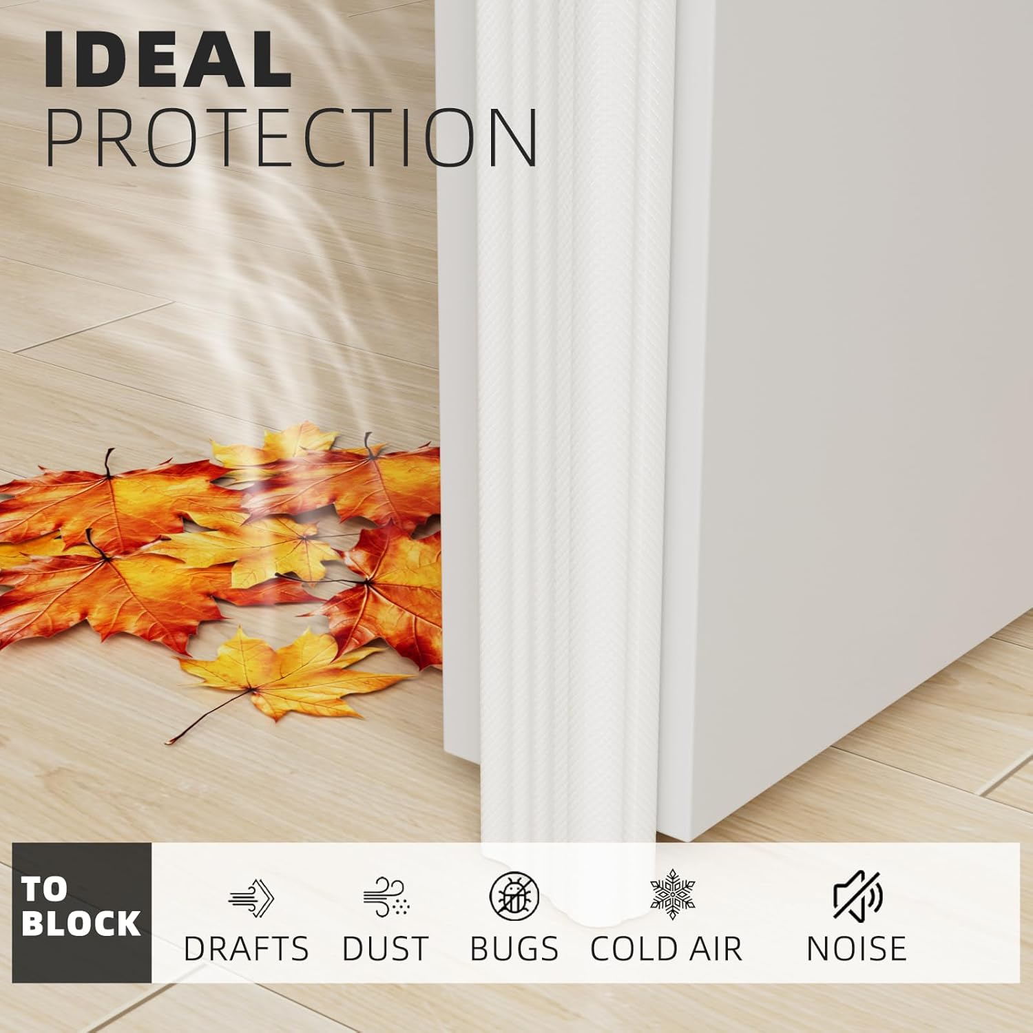118 Inch Wedge-Shape Weather Stripping Door Seal,Windows and Doors Insulation,Self Adhesive Insulation Foam Anti-Collision Strip,Weatherstrip Tape for Door Soundproofing,Noise Drafts Blocker,White