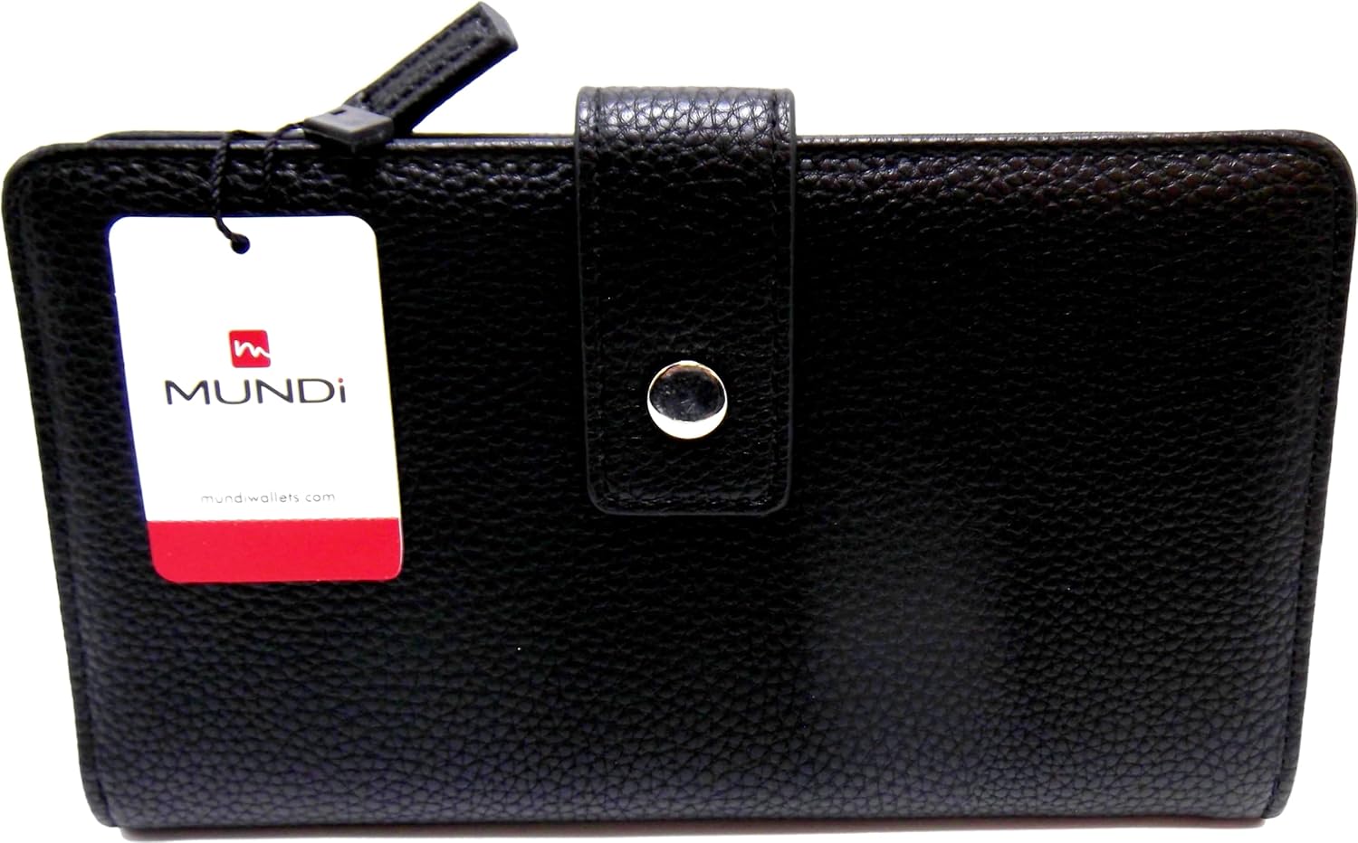 Women's Faux Leather PERSONAL SECRETARY Fat Vegan Wallet Flap ID Photo Ladies i8x (Black)