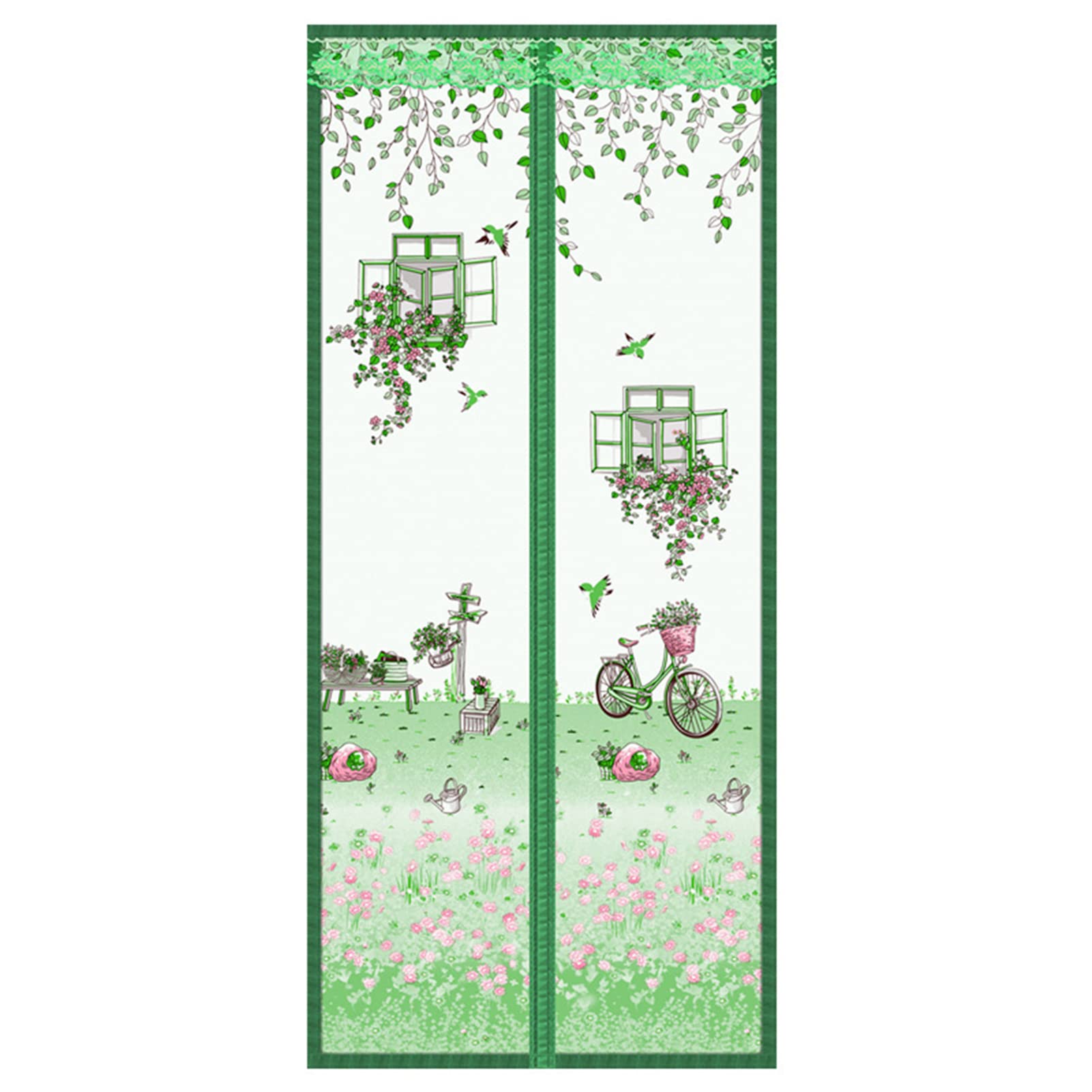 Magnetic Screen Door 37 x 83 Inches Screen Doors Retractable Screen Door Heavy Duty Magnetic Curtain Screen Door Green