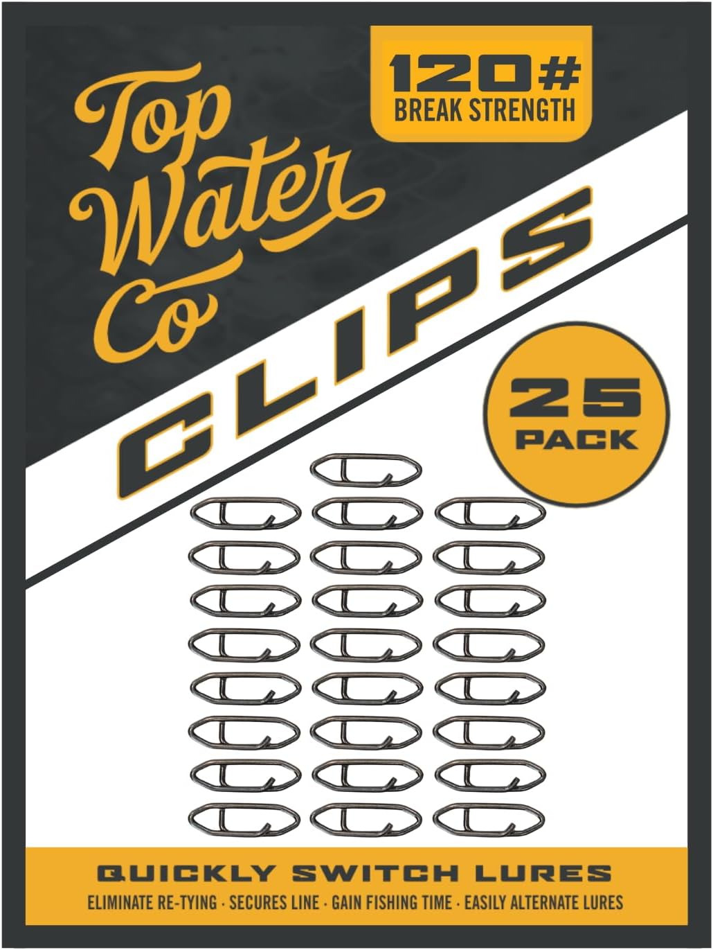Top Water Co. Fishing Speed Clips - Durable Stainless Steel, Fast Lure Connector (Multiple Sizes)