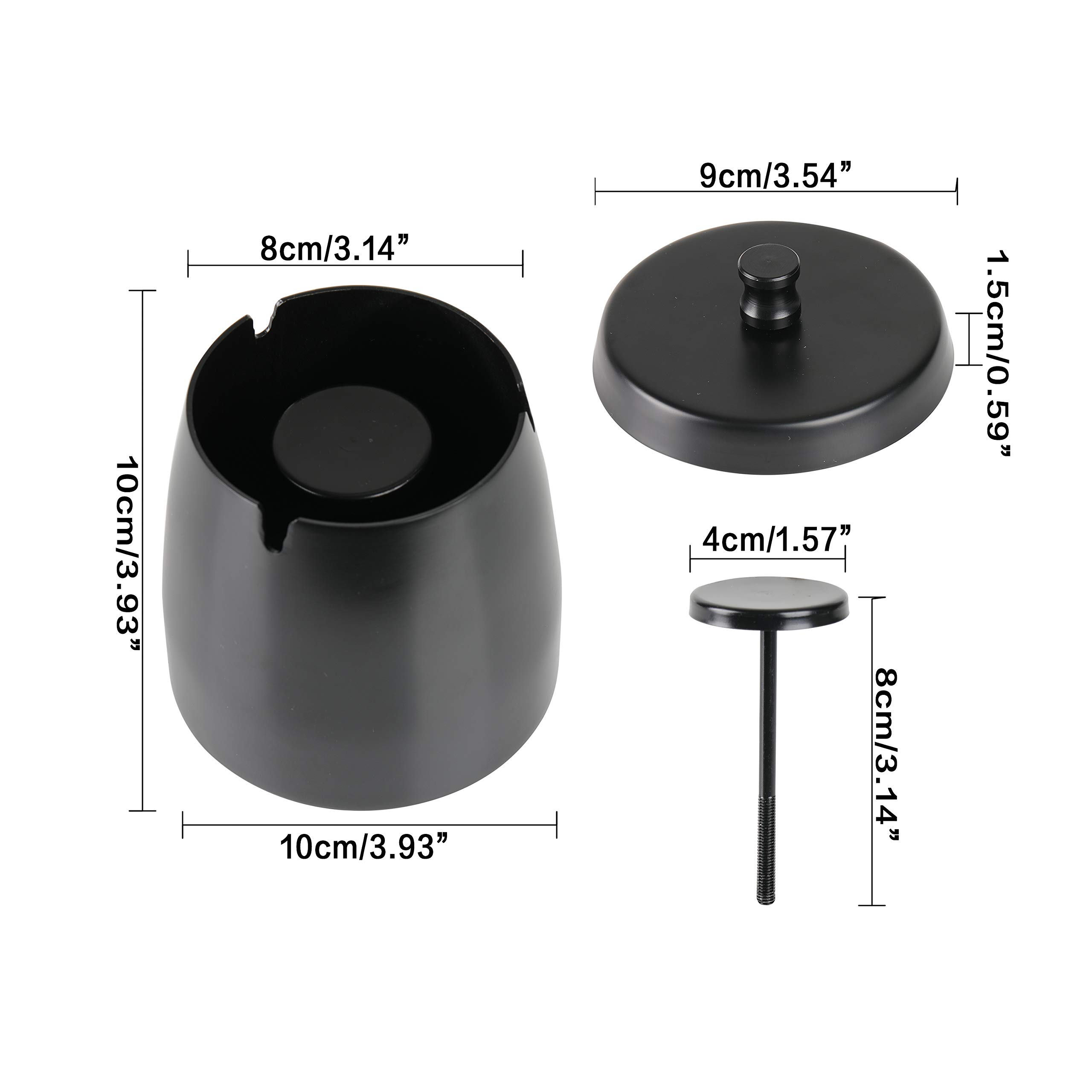 Portacenere In Acciaio Inox Antivento - Design Staccabile Per Auto, Giardino E Casa - Foto 6