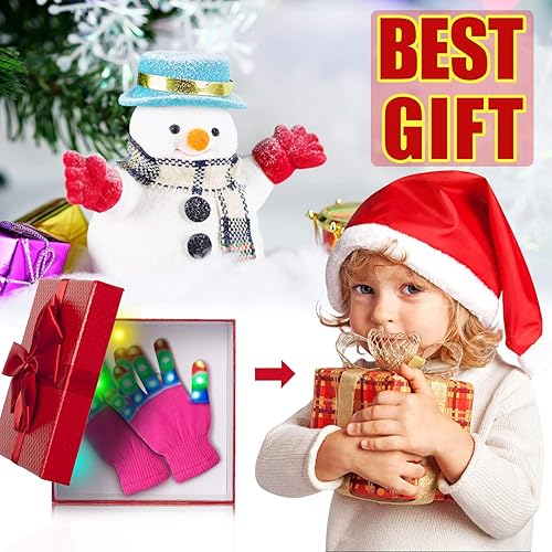 Miniatura 7 de Guantes con luces LED en los dedos para niños, divertidos, para regalo.