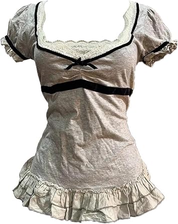 Coquette Graphic T Shirt Y2k Cutecore Shoujo Clothes Jojifuku Tops Twee Harajuku Downtown Girl 2000s Clothing