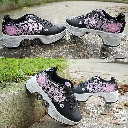 Miniatura 3 de Patines para mujeres, zapatos con ruedas para niñas, zapatos retráctiles para niños, zapatos de parkour para adultos, patines en línea, patines para