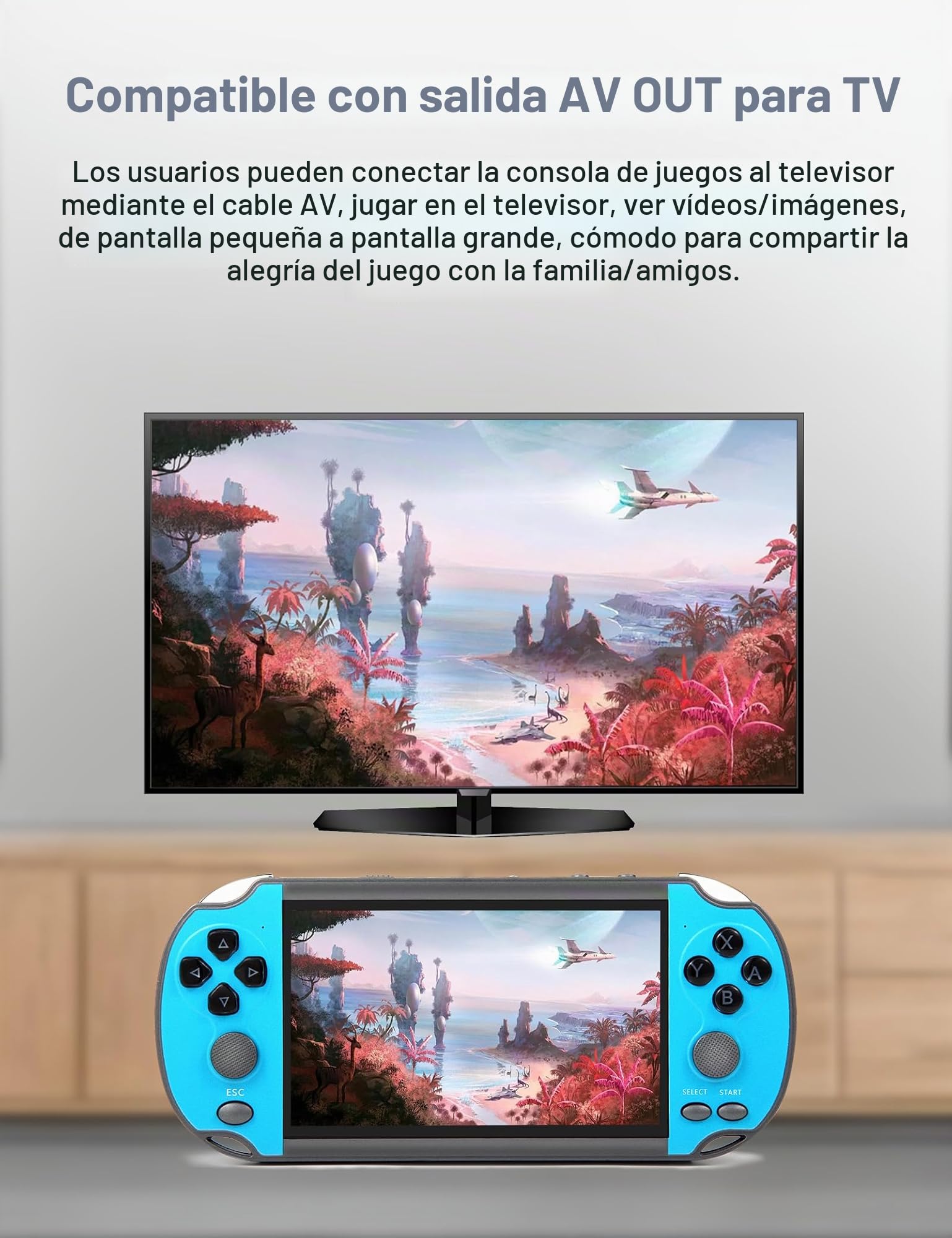 CZT 4.3 Pulgadas Consola de Videojuegos Retro Construido en 3000 Juegos Los Juegos Pueden archivar Consola portátil nostálgica Juguetes de los niños Simulador Arcade Regalo para la Gente(Azul)