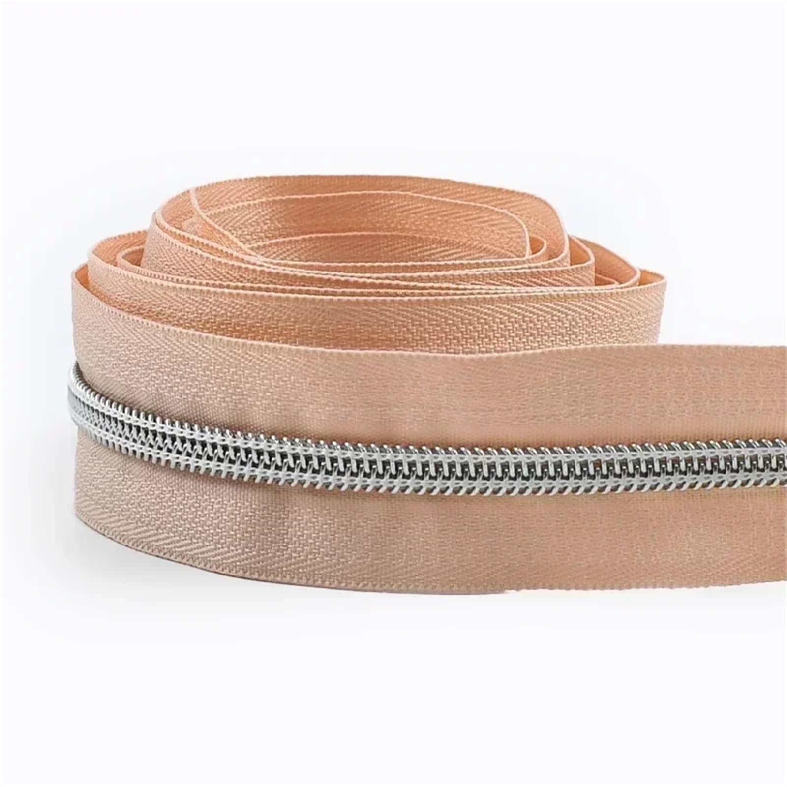 Two Way Zipper 2pc Silver 5# Nylon Zipper Tapes 1-5M Zippers Continuous Zip Roll Garment Repair Closure Zips Sewing Accessories(218,1Meter)