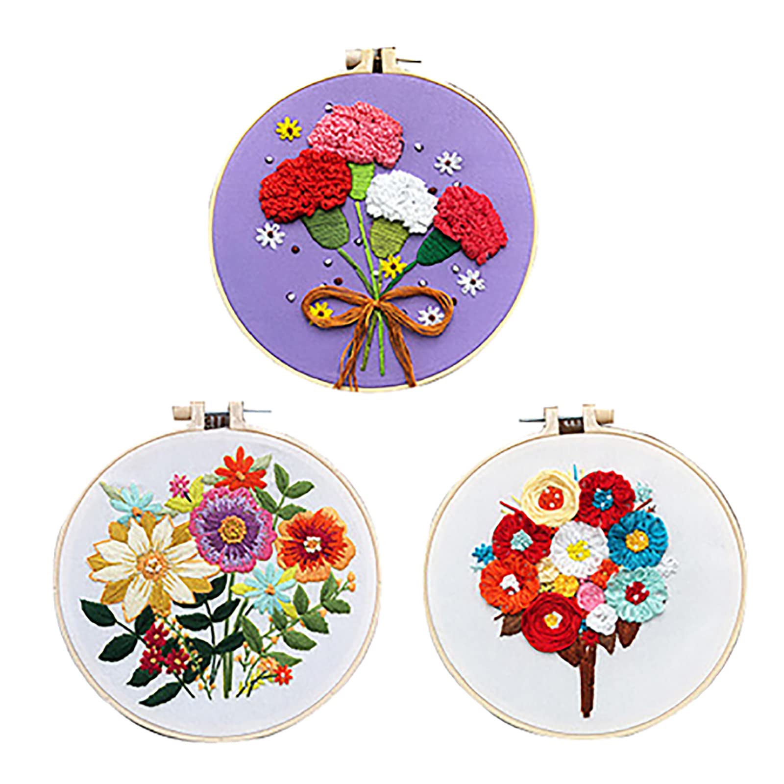 Amazon | 刺繍 スターター キット パンチ ニードル 初心 者 花柄