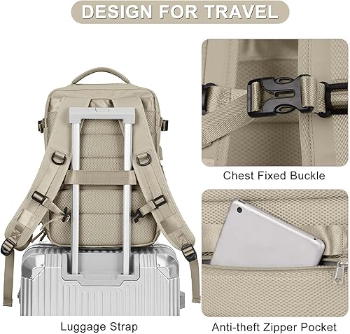 Miniatura 8 de Mochila casual Mochila de viaje, B- Caqui, Mochilas Daypack