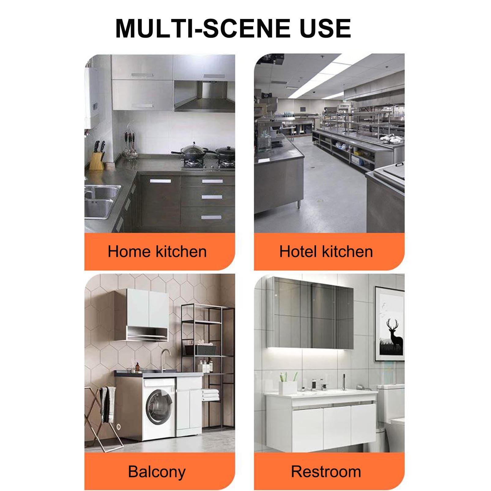 Scaffale da parete in acciaio inox resistente, per garage e cucina, versatile, ideale per lavanderia e cantina