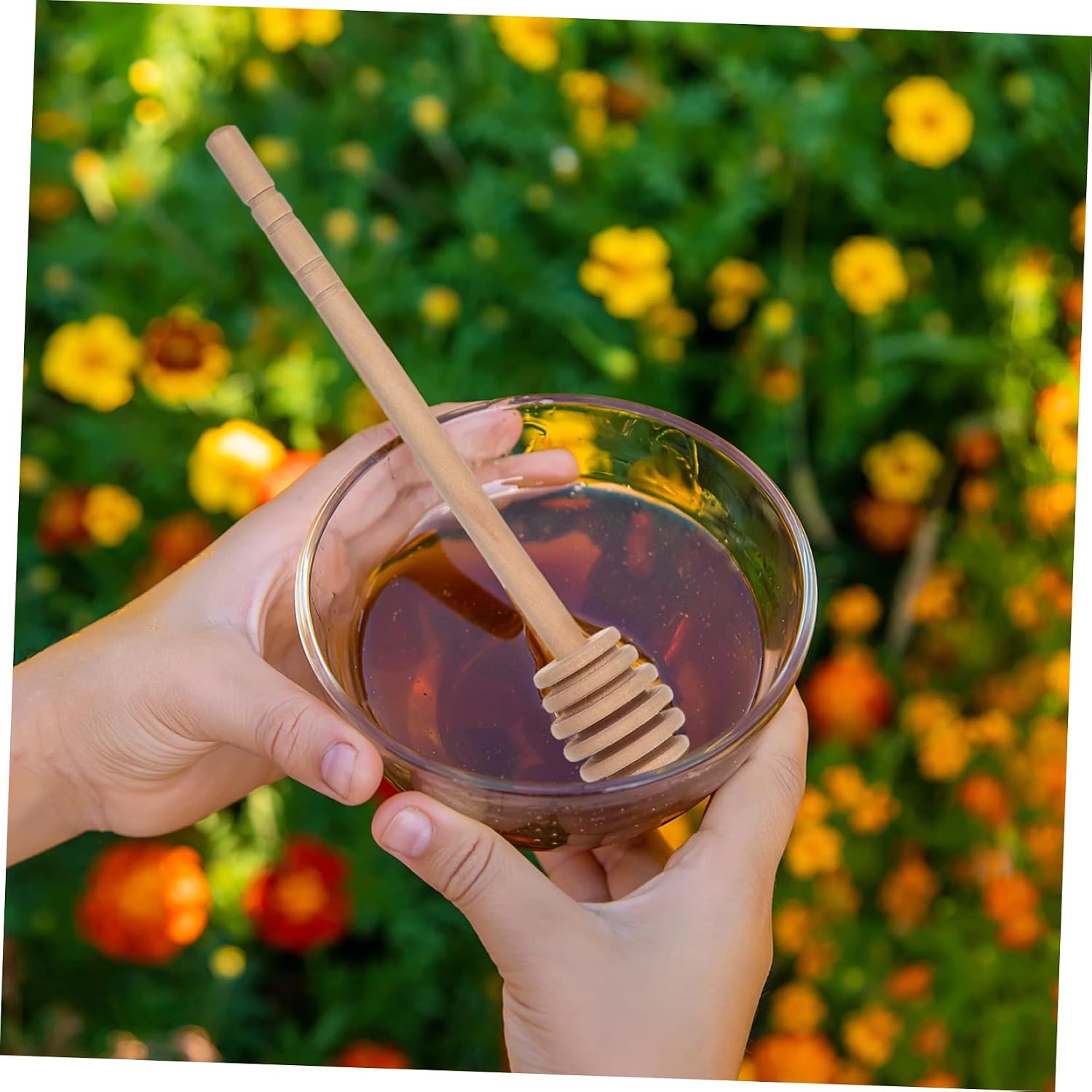 Ciieeo 50pcs Wooden Honey Sticks Honey Stirrer for Tea Jar Dipper Accessories Wedding Party Favors