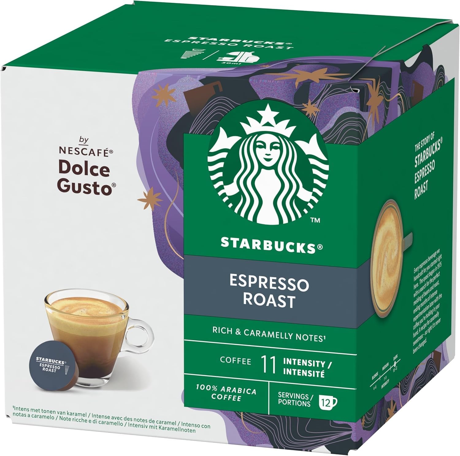 NESCAFÉ Dolce Gusto Starbucks Espresso Dark Roast Coffee Pods x12 (Pack of 1)