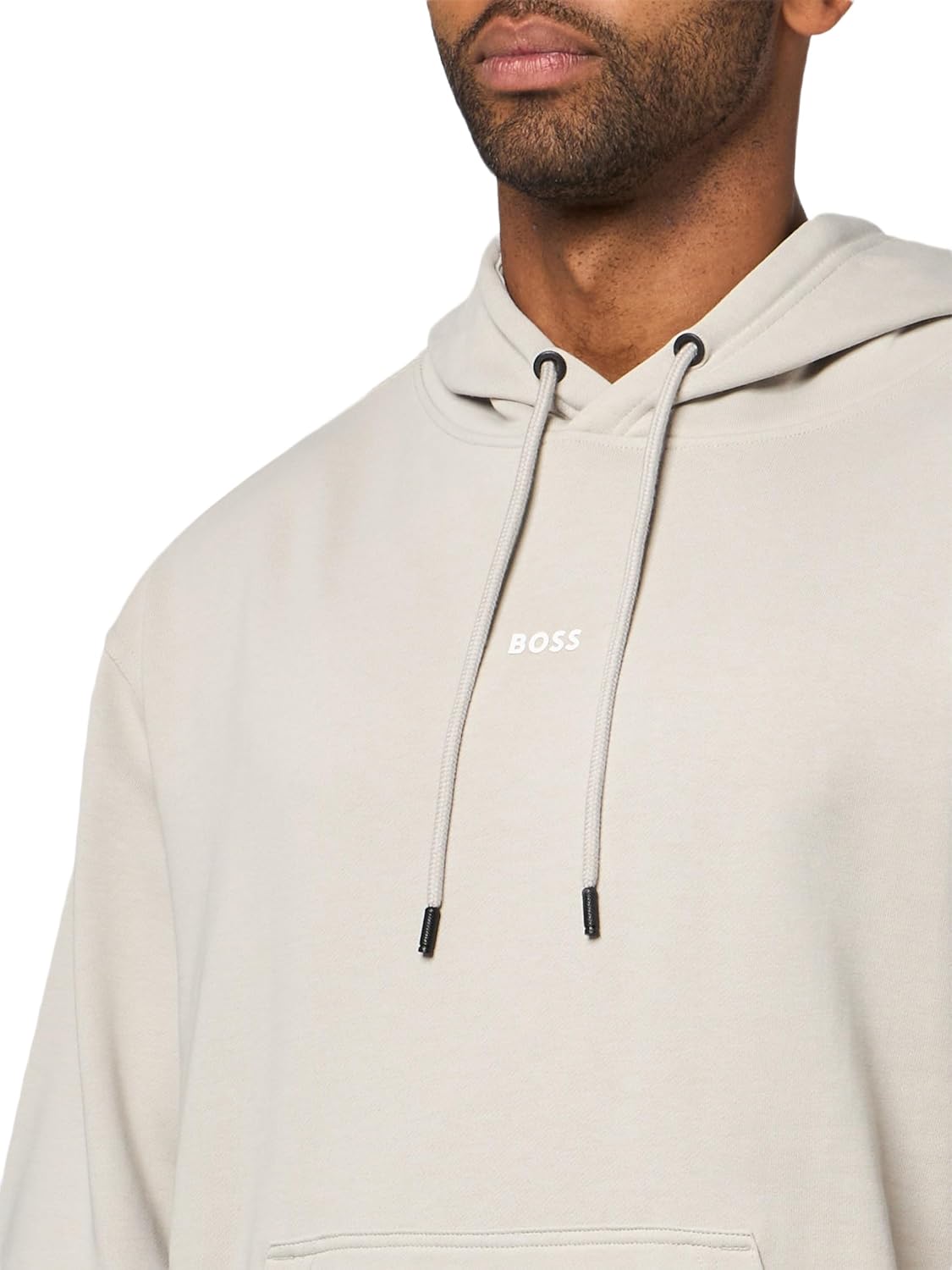 BOSS mens Center Logo French Terry Hooded Sweatshirt