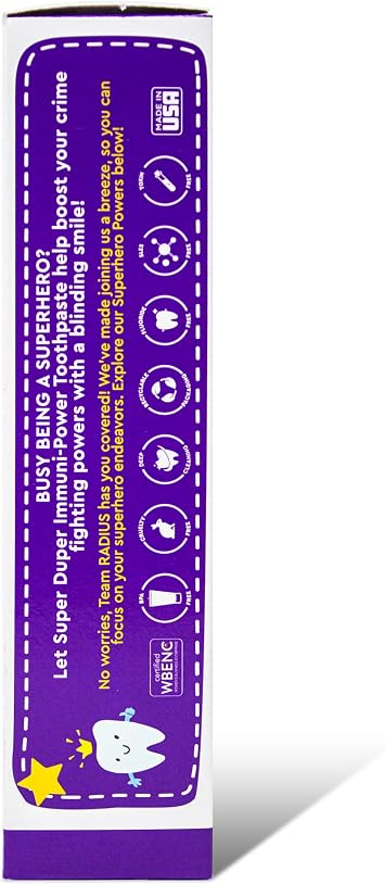 Radius Kids Super Duper Immunity Power Toothpaste 2.5 Oz - Super Duper Bubble Berry Mint - Pack of 1