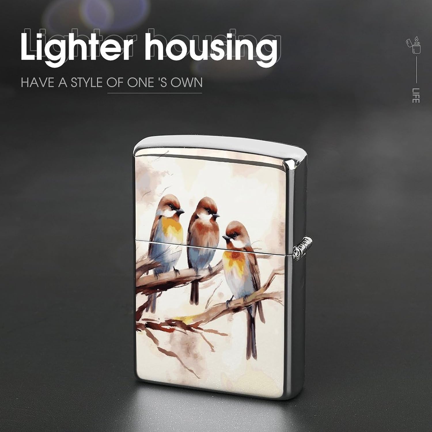 Birds Resting on Tree Branch Lighter Case Cover Lighter Shell