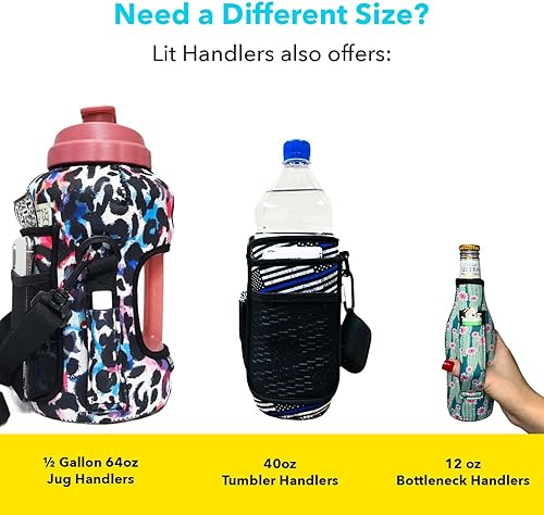 Miniatura 7 de Lit Handlers Funda para vaso con asa, funda de neopreno para taza de 30 a 38 onzas y soporte para vaso con asa y bolsillo, funda aislada resistente