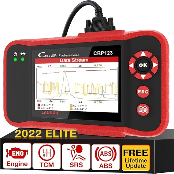 LAUNCH OBD2 Scanner CRP123 Elite 2022 Newest Model Engine/ABS/SRS/Transmission Diagnostic Scan