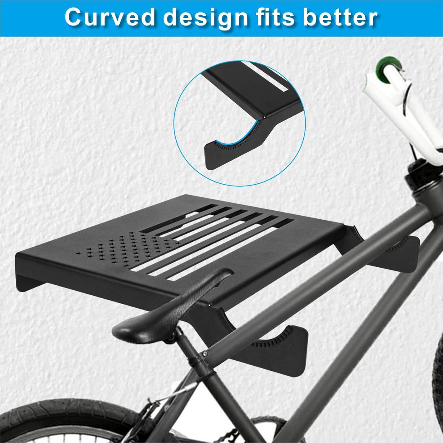 Bike Wall Mount - Horizontal Bicycle Wall Mount for Home or Garage, Wall Bike Rack, Indoor Bike Storage,Weighing capacity 120 lbs.