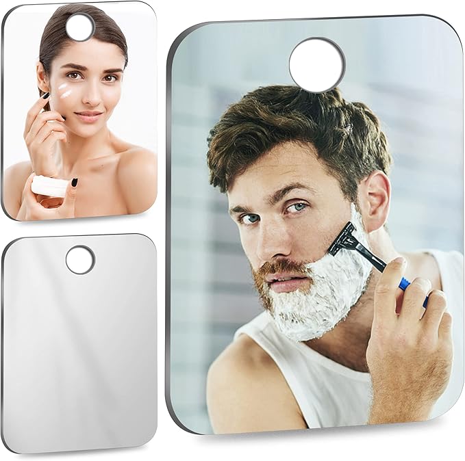 Shatterproof Shower Mirror Fogless For Shaving Mirror (Medium,2 Pack,8