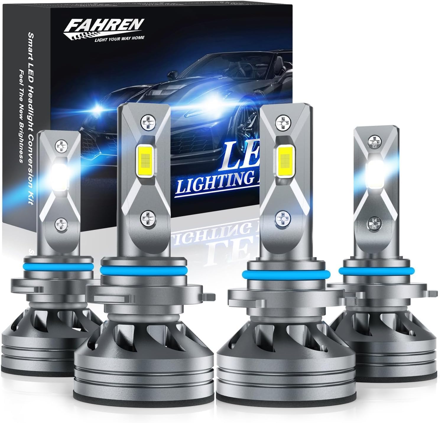 FAHREN H11 9005 LED Headlight Bulb Combo, 80000LM Super Bright H9 HB3 LED Bulb with Canbus Driver, 360° Adjustable Light Angle, 6500K White IP68 Waterproof, Pack of 4 — view 14