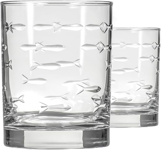Rolf Glass School of Fish Old Fashioned Glass - Thumbnail 4