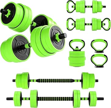 SPORTNOW 4 in 1 Adjustable Dumbbell Set Used as Dumbbells, Kettlebell, Push Up Stand, Free Weights Set for Men and Women, Home Gym Workout