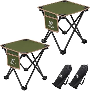 Camping Stool 2 Pack,Portable Folding Stool for Outdoor Gardening and Beach Hiking Fishing,Foot Stool with Carry Bag Green