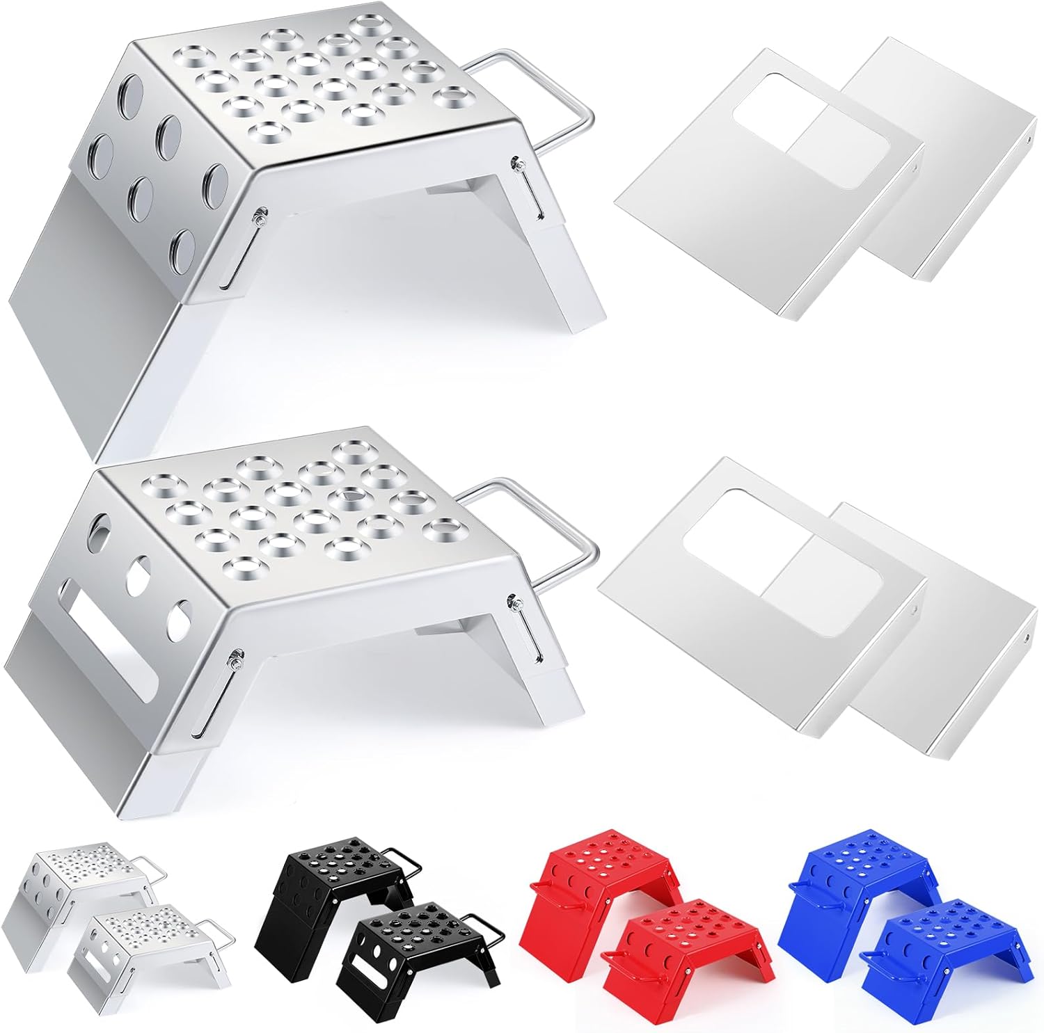 2 Pcs Moto Starting Block Aid Adjustable 3-9" Starting Blocks Motorsport Foot Stool Dirt Bike Accessories for E Bikes Youth Moto Crossers Touring Motorcycles