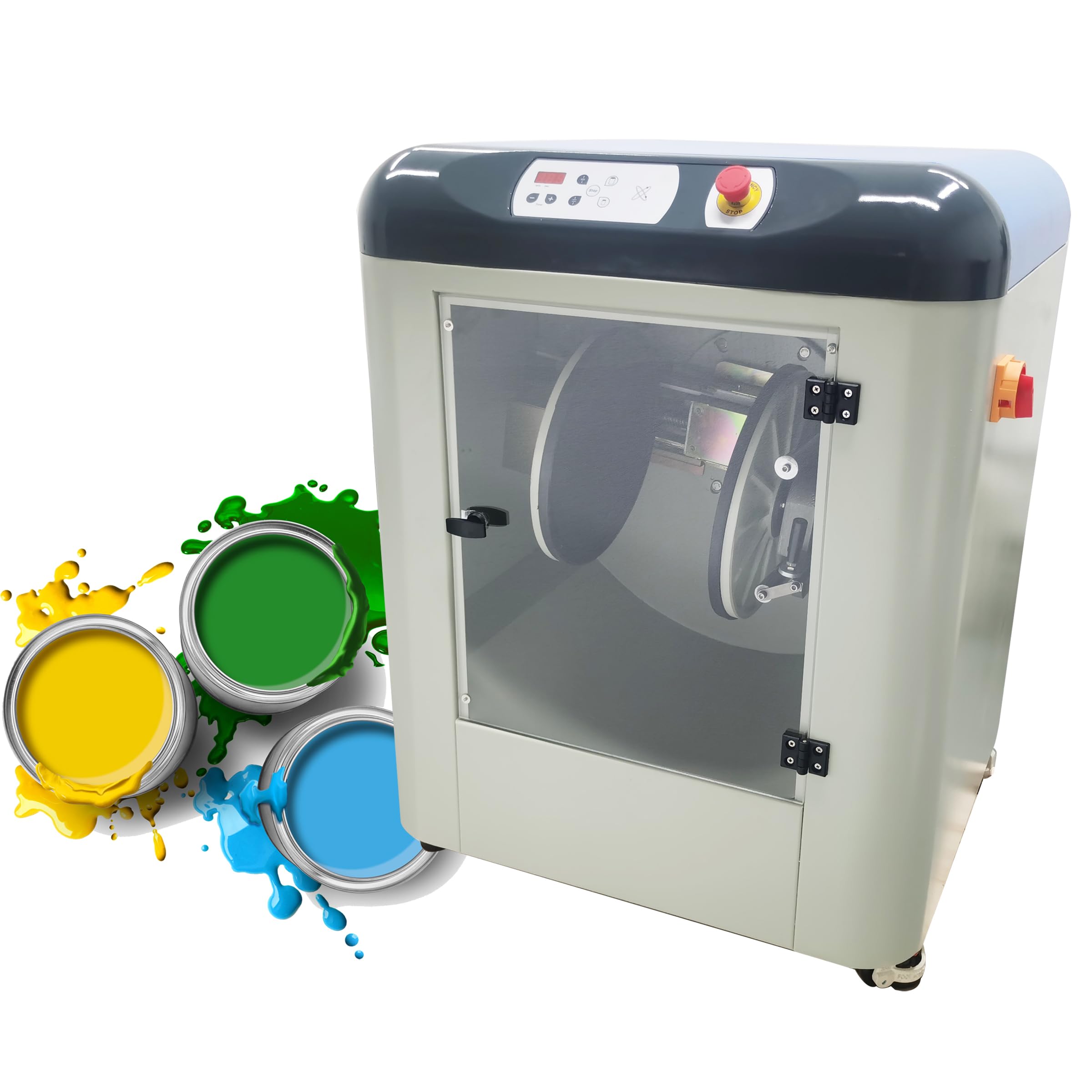 TECHTONGDA Paint Shaker Mixing Machine, Automatic Rotating Ink Mixer, Paint Shaking Machine for Paint Color Glue Coating, Auto Clamping Function, Mixing Capacity 0.5-20L, Height Range 2.76-15.35 Inch