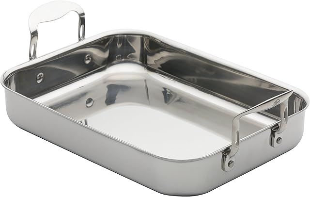 ProWare Stainless Steel Tri-Ply 35cm Roasting Pan Induction Compatible