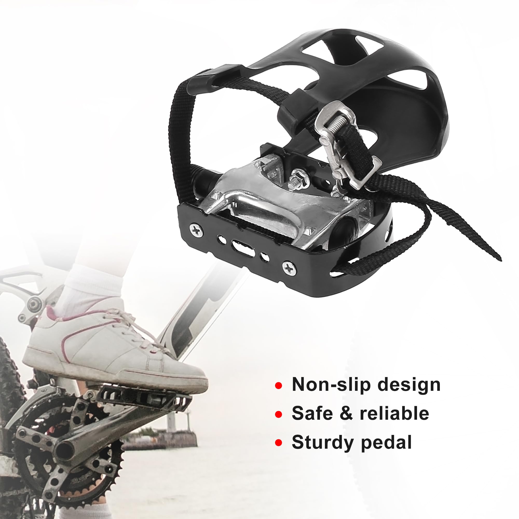 X AUTOHAUX Paire De Pédales De Vélo Antidérapantes Avec Sangle