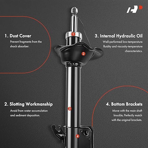 Miniatura 3 de A-Premium Par delantero (2) Conjunto de amortiguador compatible con Toyota Supra 1986-1993, L6 3.0L, desde 31986, lado del conductor y del pasajero