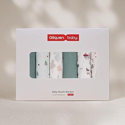 Miniatura 14 de GLLQUEN BABY Manta receptora de muselina de algodón para niño, manta para envolver a recién nacidos, transpirable y suave, mantas para bebé, doble