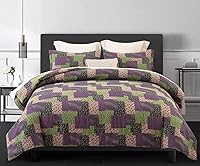 Vista 35 de SLEEPBELLA Juego de edredón de muselina de doble capa lavada de 100 % algodón, tamaño Queen, bohemio azul y amarillo, esponjoso, grueso, a cuadros