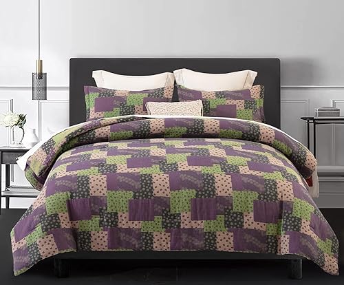 Miniatura 35 de SLEEPBELLA Juego de edredón de muselina de doble capa lavada de 100 % algodón, tamaño Queen, bohemio azul y amarillo, esponjoso, grueso, a cuadros