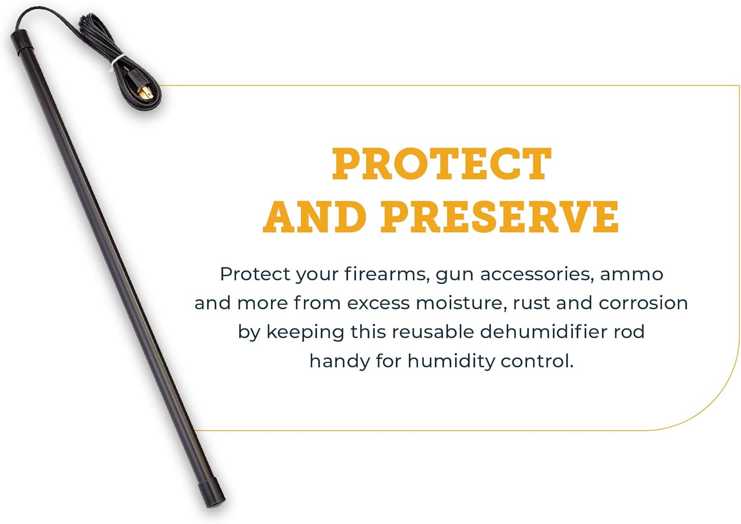 SnapSafe 12 Inches Gun Safe Dehumidifier Rod – Eliminates Condensation, Mildew, Humidity and Dampness, Maintenance-Free Coverage up to 100 cubic feet, Prevents Rush and Corrosion