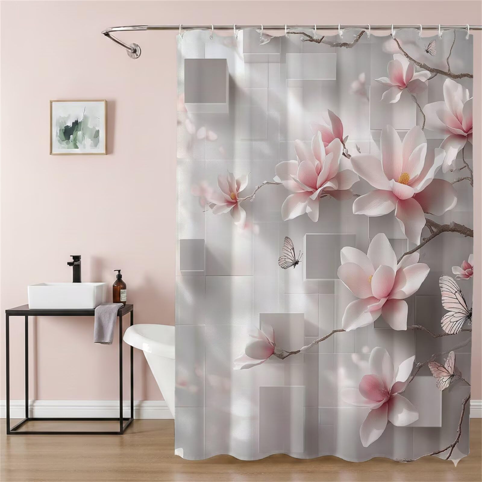 Rideau douche géométrie 180x190 avec 12 crochets rideau tissu imperméable