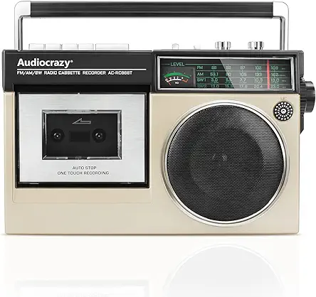 Retro Boombox Cassette Player AM FM SW Radio,...