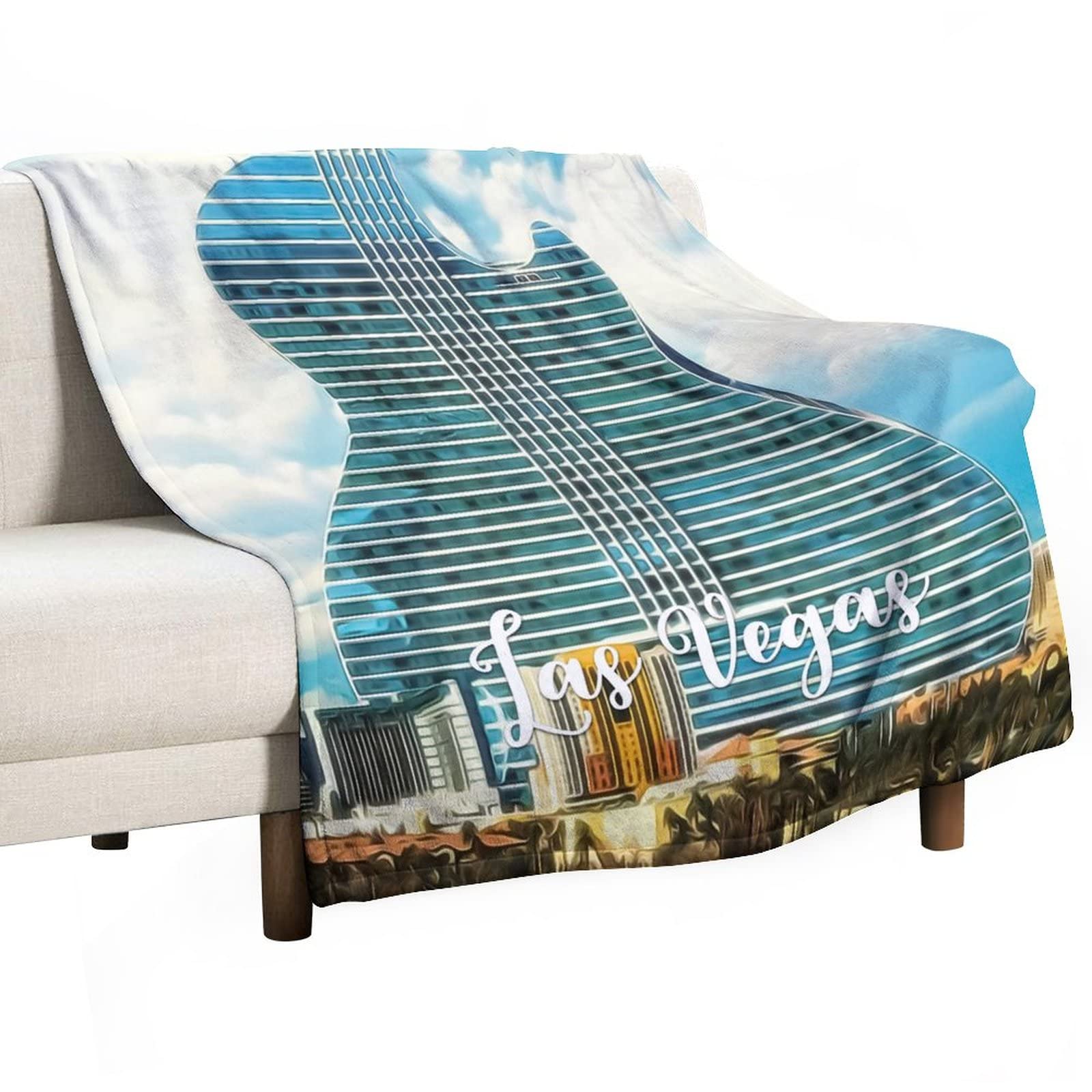 Couverture en flanelle Las Vegas plaid lit adulte motif imprimé 3D