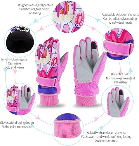 Miniatura 5 de Guantes de nieve para hombre y mujer, impermeables, para invierno, cálidos, para esquí, snowboard, guantes para mujer