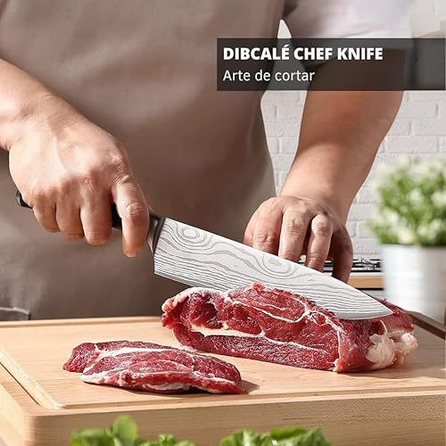 Miniatura 5 de DIBCALE NAKIRI - Cuchillo de carnicero para cortar carne - Cuchillo de chef chino - Cuchillo de carnicero para cortar carne - Cuchillo de carnicero
