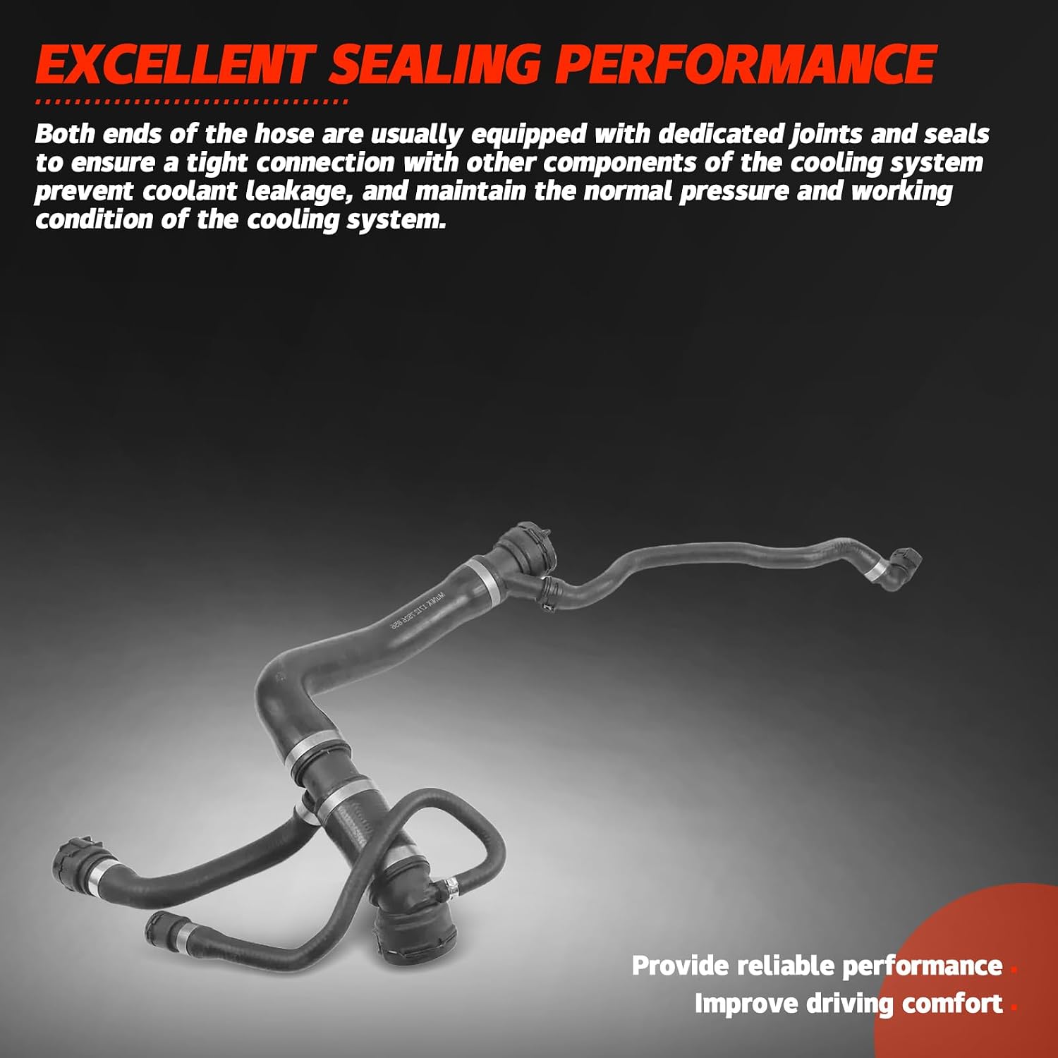 17127526856 Upper Coolant Water Hose Compatible with BMW X5 E53 4.4i 2003-2006 Kettle Water Pipe Radiator Hose