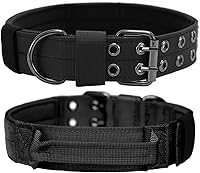 Vista 12 de Collar táctico para perro, collar militar ajustable para perro, collar de entrenamiento de nailon suave con parche, collares de hebilla de metal