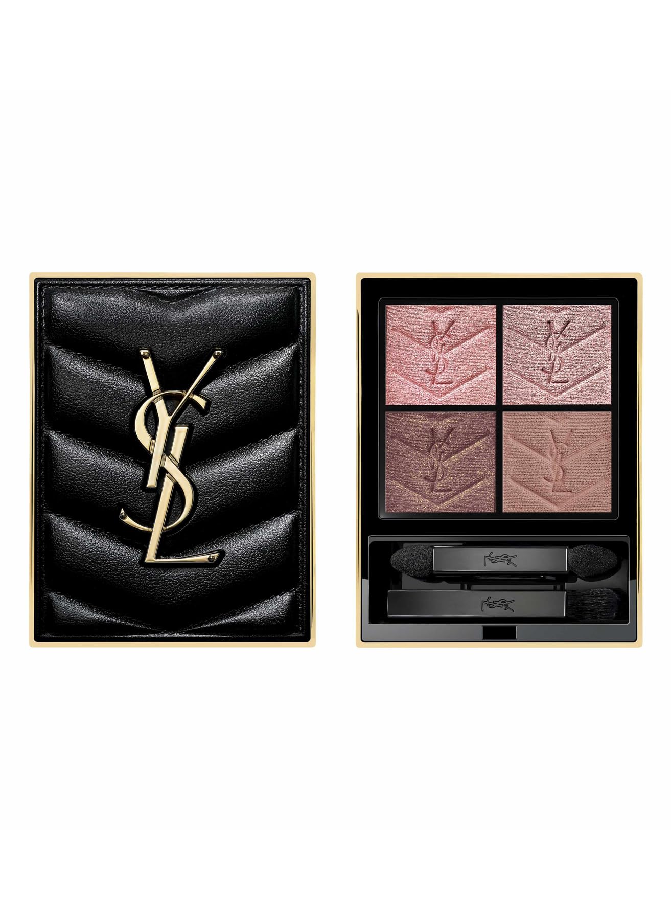 YSL Palette Ombretti Couture Mini 400, 4 Ombretti, Custodia Nera e Oro