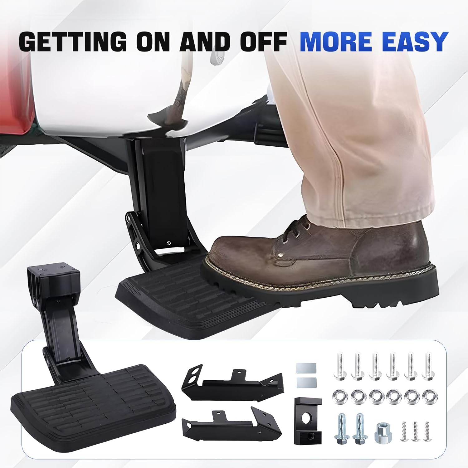 75413-01A Truck Bed Step Sides Steps Retractable Bumper Steps for Pickup Truck for 2017-2022 Ford F250 F350 Super Duty