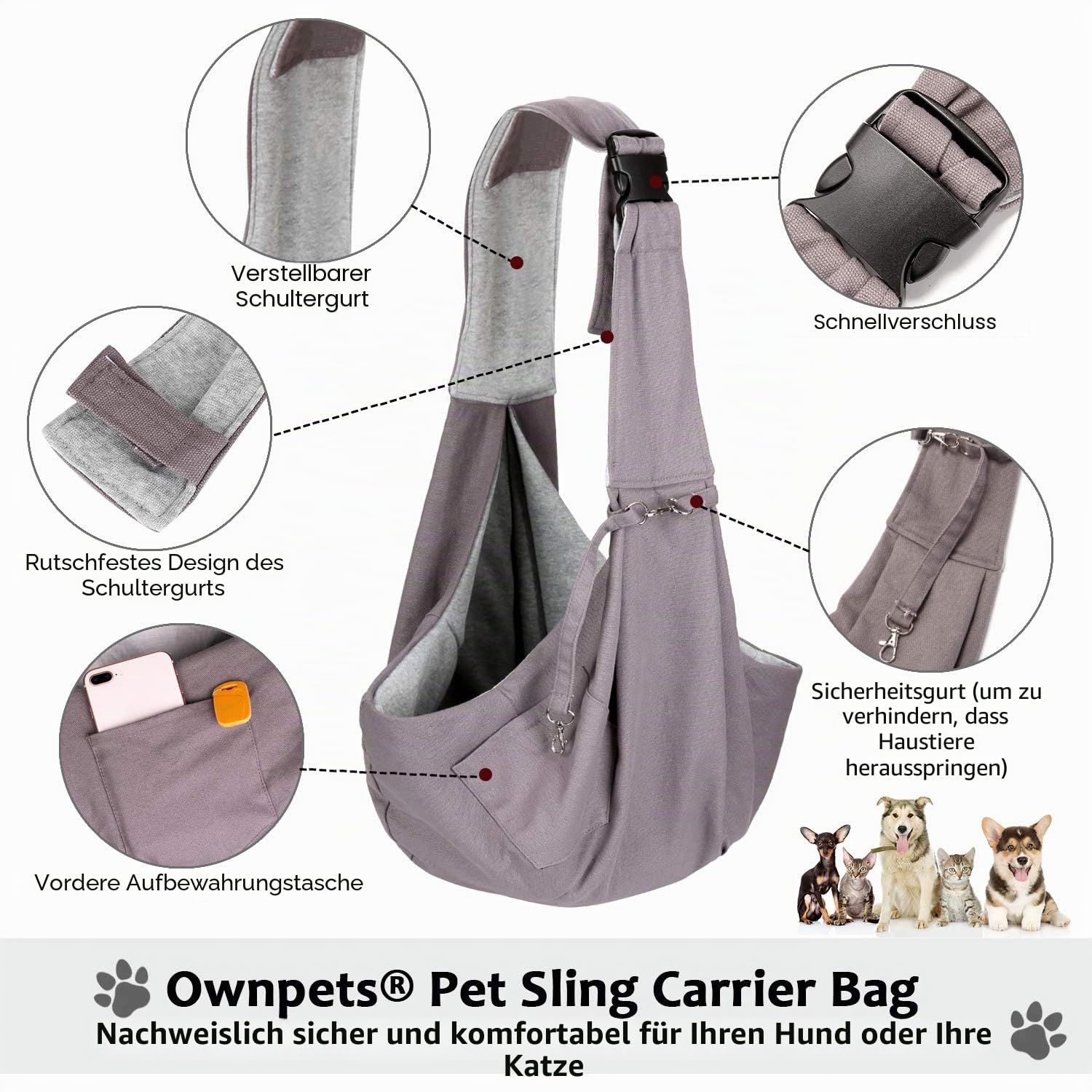 Hundetasche, AGPTEK große Haustiertasche für kleinen Hund und Katze | Tragekraft bis 15kg – Angenehm, einstellbar, perfekt für den Spaziergang, Aktivitäten im Freien und Ausflüge am Wochenende