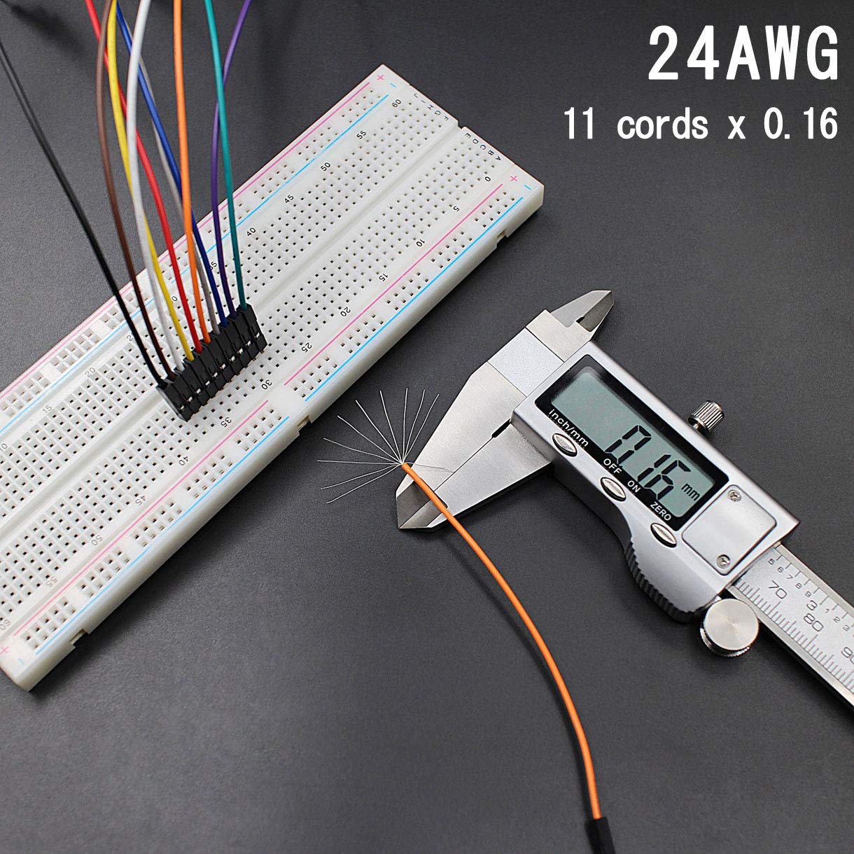 Breadboard Jumper Wires Female to Female 6'' Length 0.1'' Square Head 100-Pack 10 Colors 24AWG by Hellotronics (15CM, 1P F/F) image 4