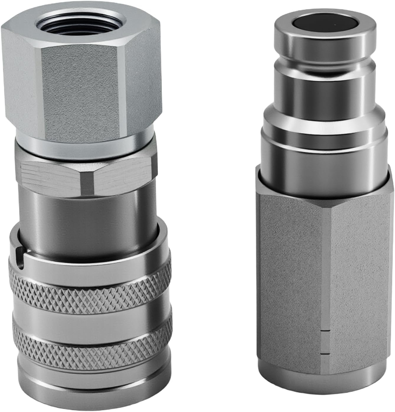 3/8" NPT X 3/8" Body Flat Face Hydraulic Quick Connect Coupler Set - ISO 16028, 3/8" NPT Thread Skid Steer Hydraulic Couplings