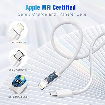 USB C to Lightning Cable 3FT 2Pack [Apple MFi Certified], Power Delivery iPhone Cables Type C iPhone Charger Cord Fast Charging Compatible iPhone 14 13 12 11 Pro Max X XS XR 8 7 6s Plus SE