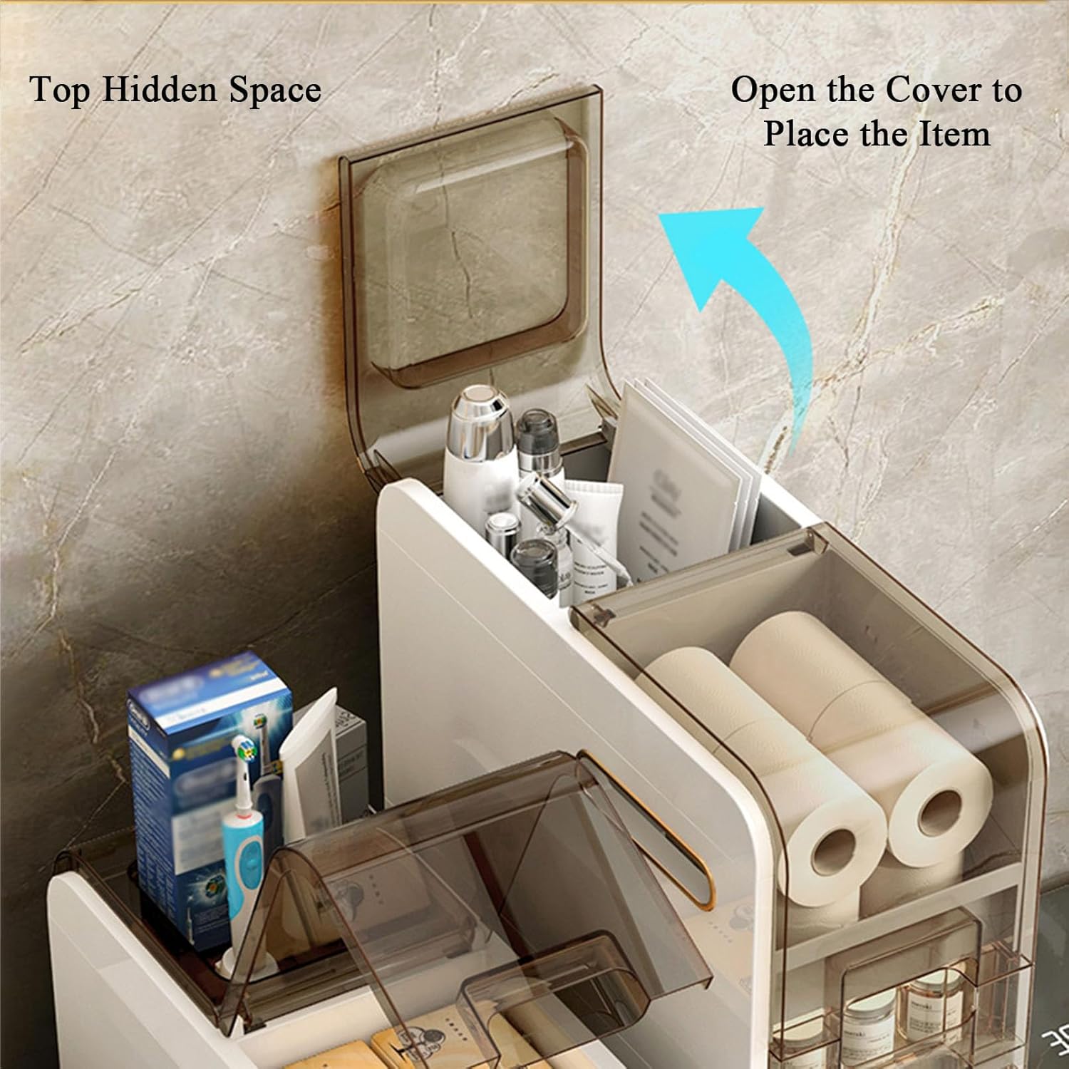 JATIBOSH Small Bathroom Storage Cabinet for Small Spaces, Over The Toilet Storage Cabinet for Skinny Bathroom Storage Corner Floor, Paper Storage Cabinet